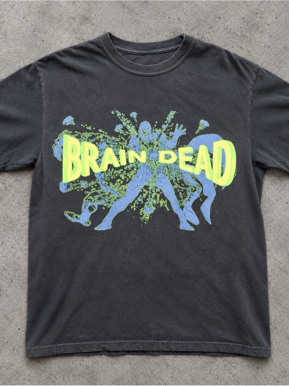 Brain Dead Neon Graphic Black Gildan T-Shirt